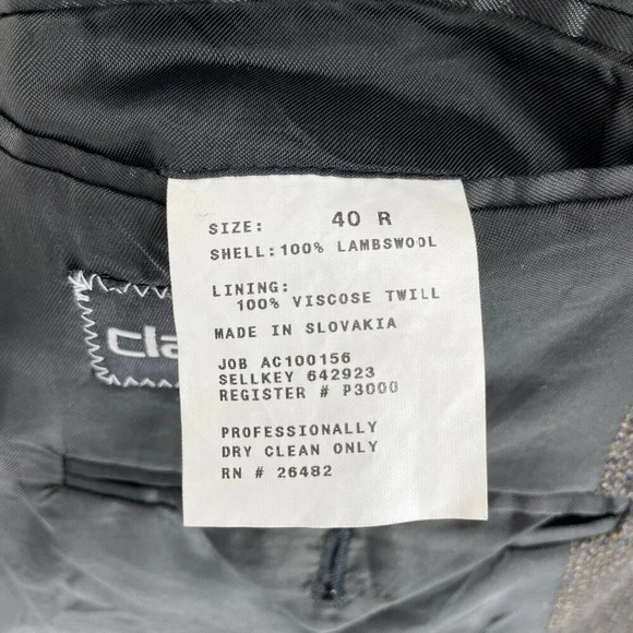 Claiborne Lambswool Coat Mens 40R Brown Twill Lined Ventless 3 Button Notched - Picture 9 of 10